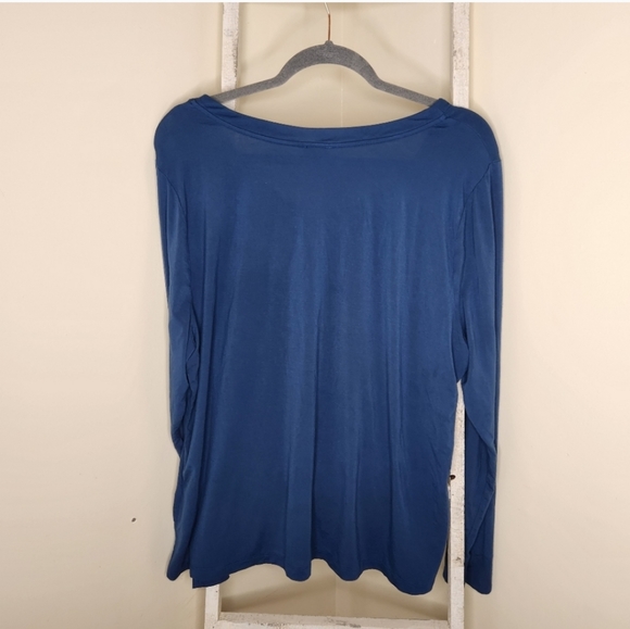 Soma top womens XXL blue long sleeve scoopneck casual loungewear comfy soft - Picture 4 of 4